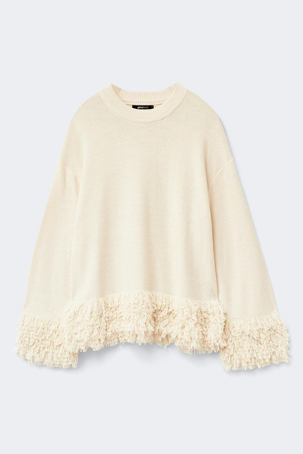 Knitted fringe sweater