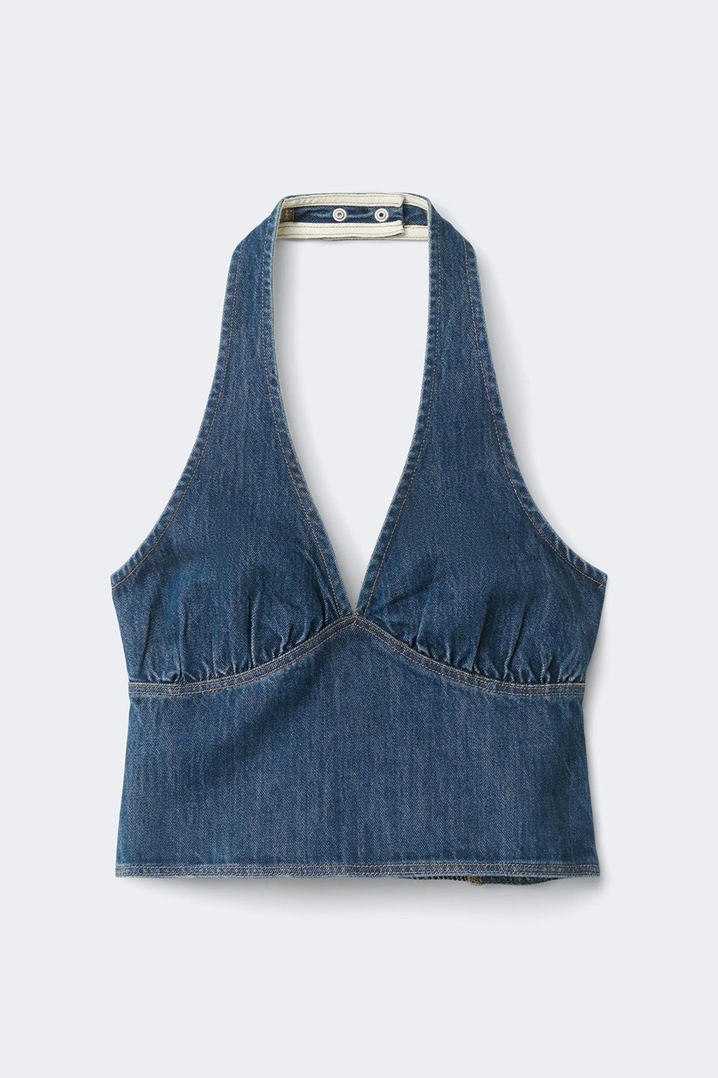 Denim halterneck top