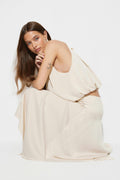 Satin asymmetric skirt