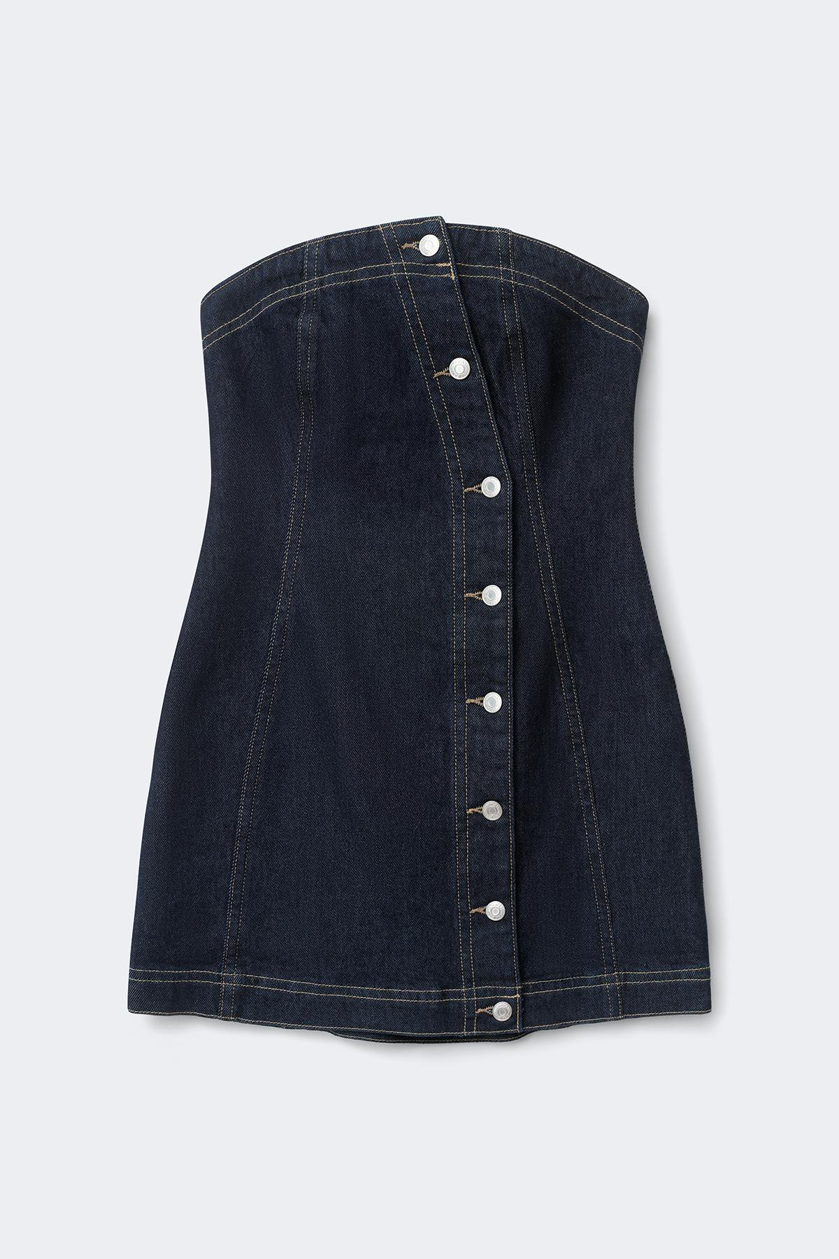 Tube denim dress