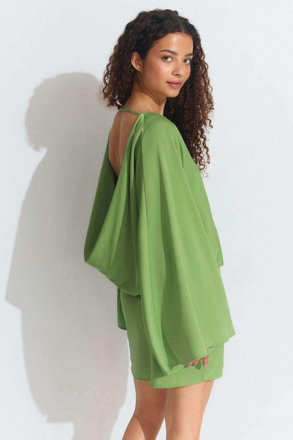 Draped back mini dress