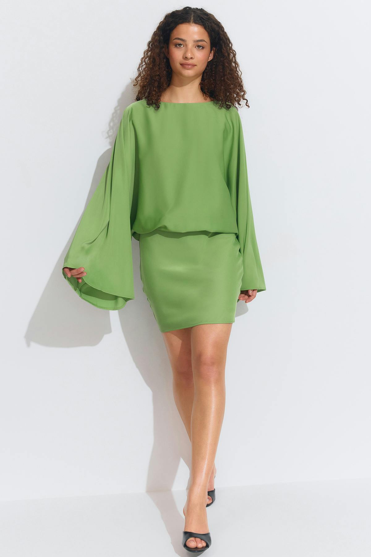 Draped back mini dress