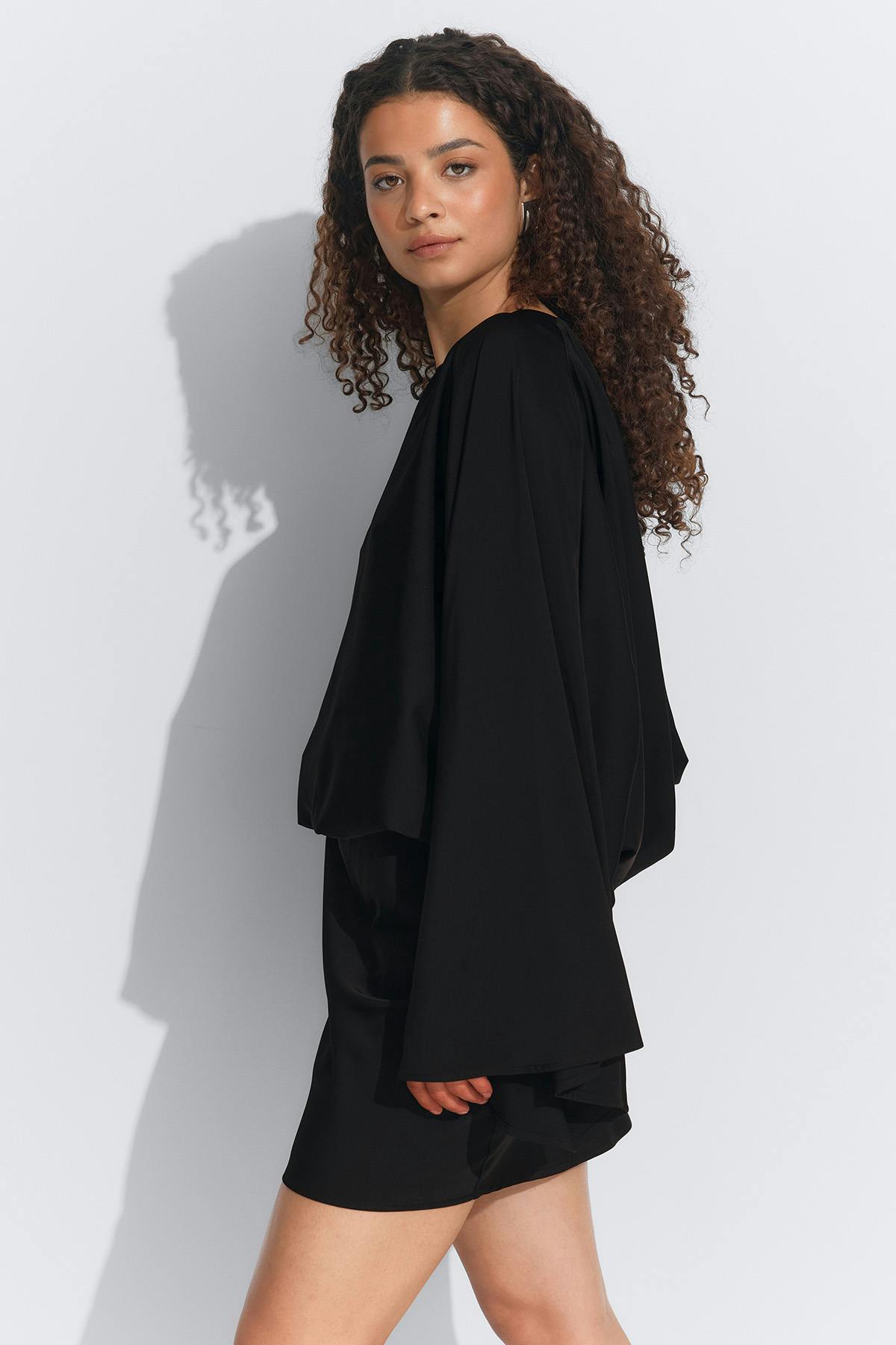 Draped back mini dress