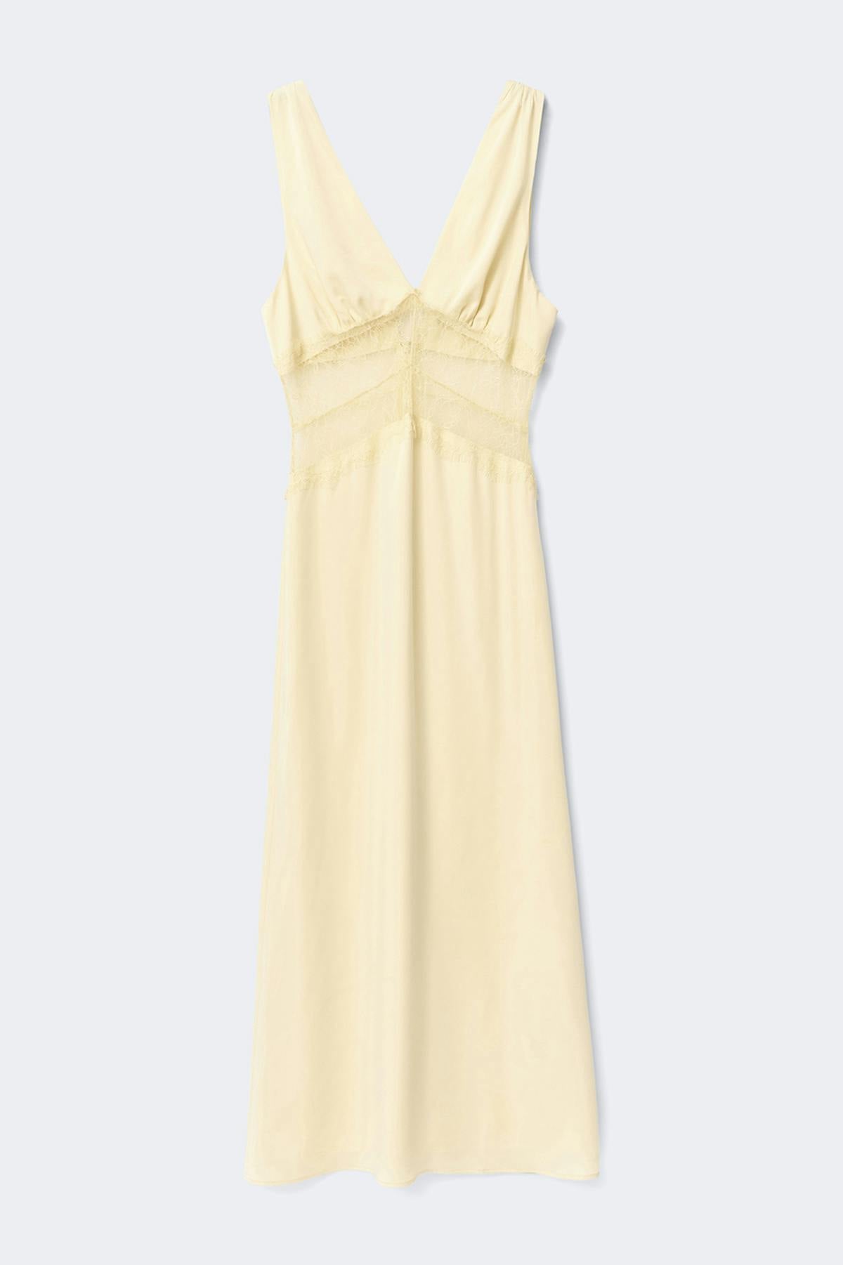 Satin lace maxi dress