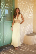 Satin lace maxi dress