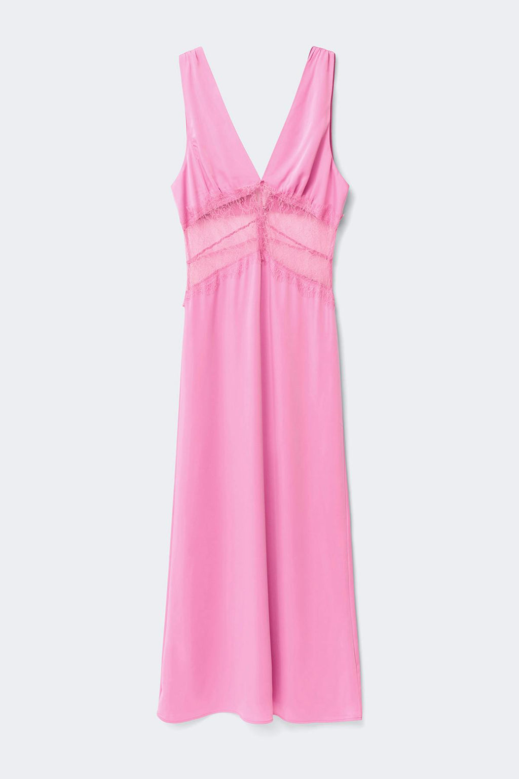Satin lace maxi dress