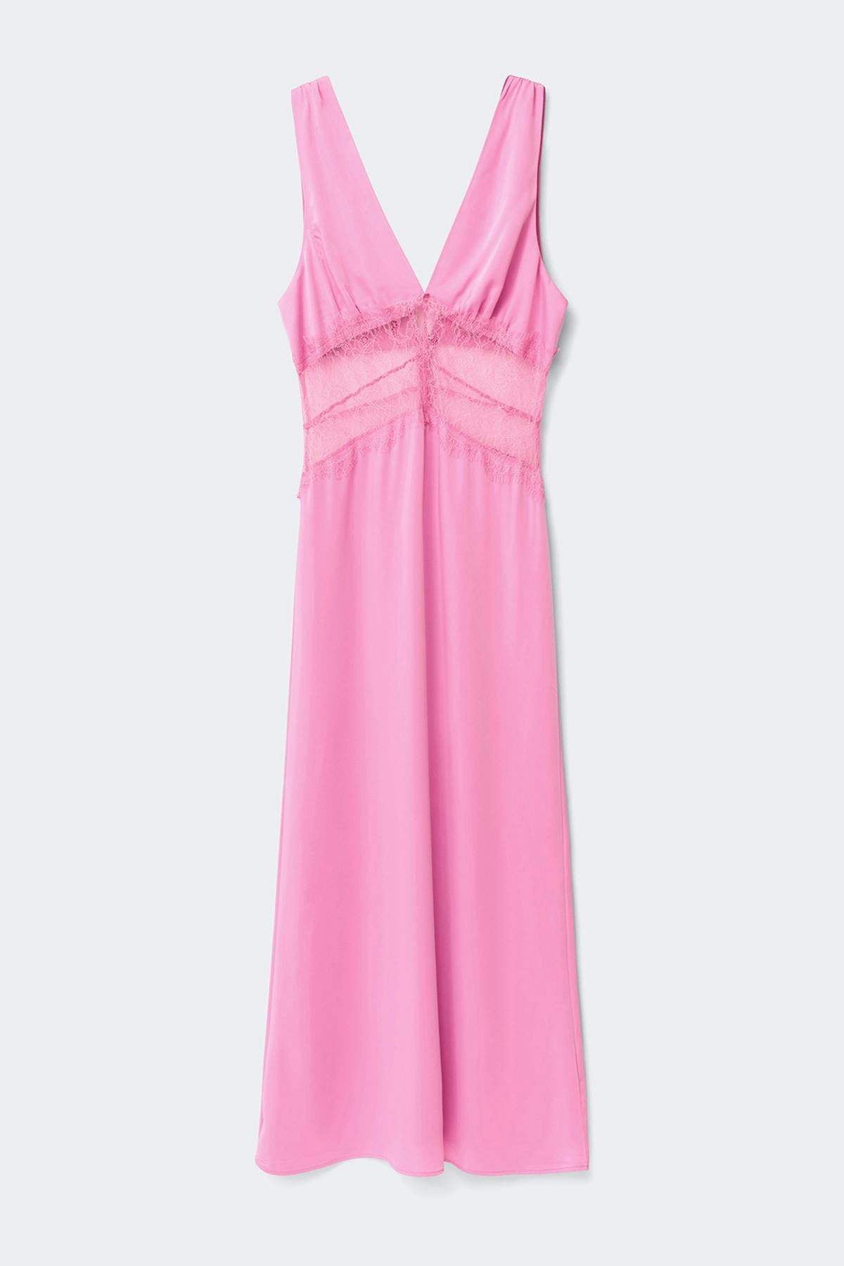 Satin lace maxi dress