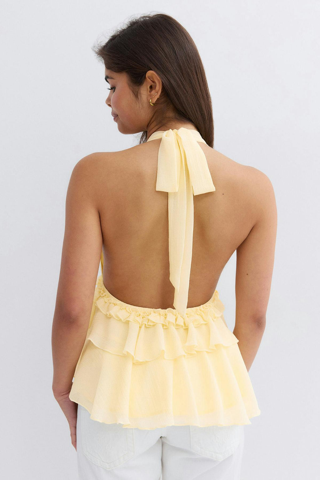 14+ halterneck frill top