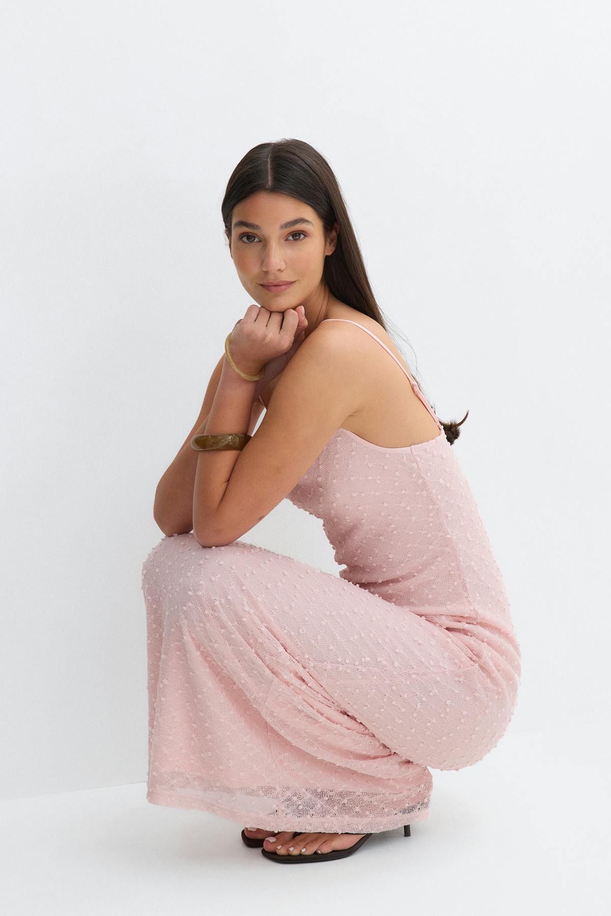 Textured slip dress