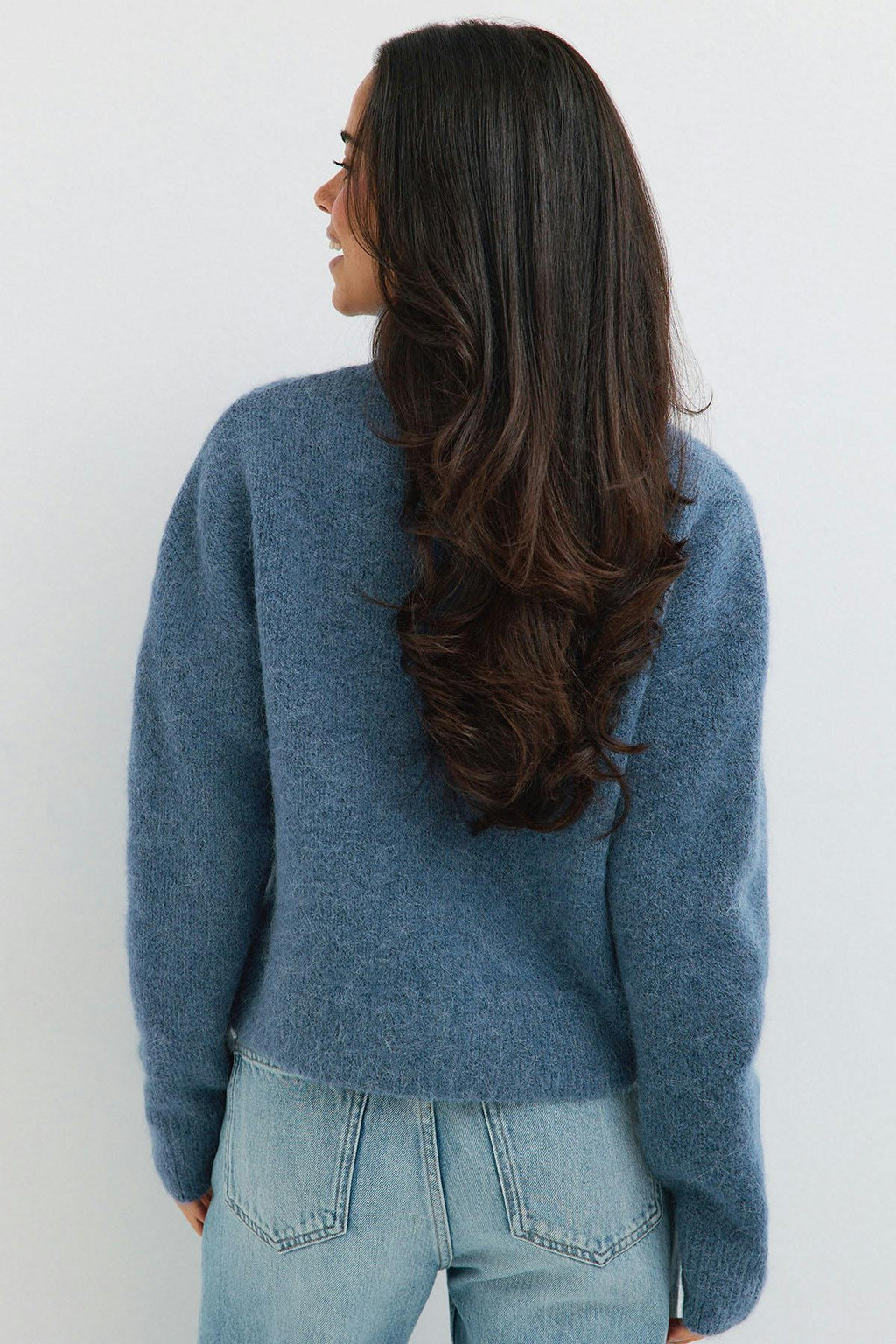 Turtleneck knitted cardigan