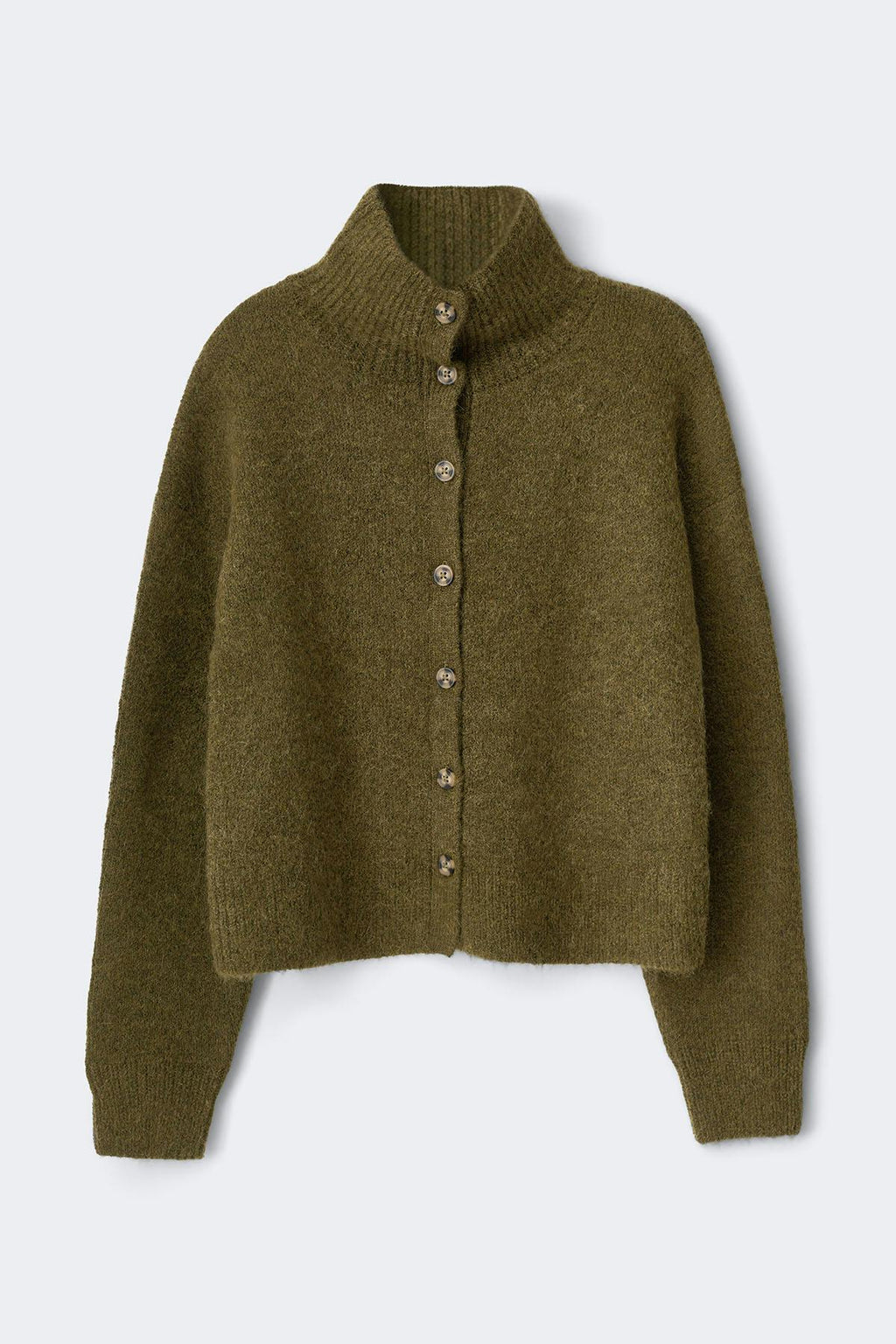 Turtleneck knitted cardigan