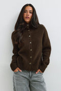 Turtleneck knitted cardigan