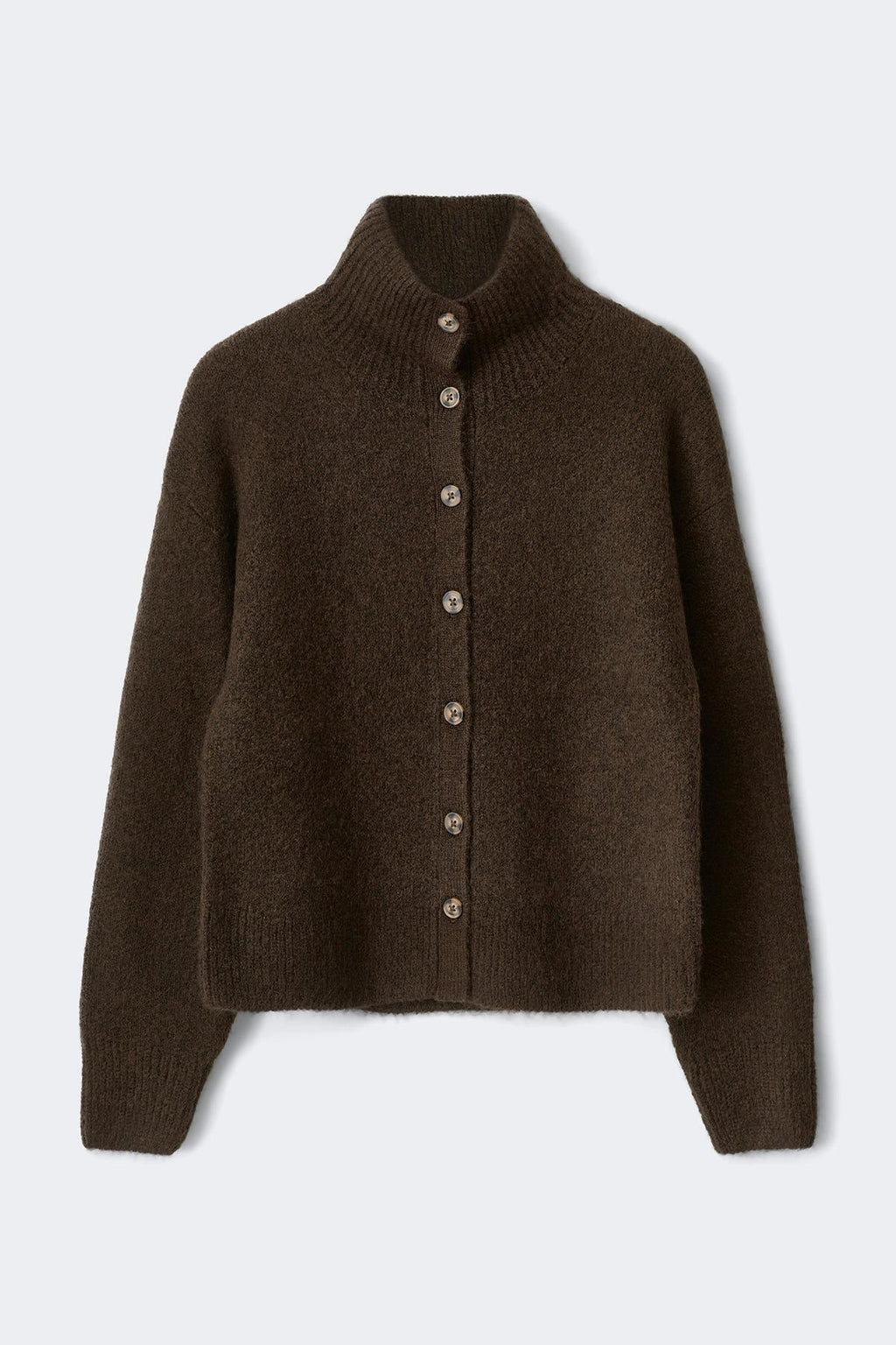 Turtleneck knitted cardigan