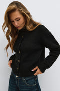 Turtleneck knitted cardigan