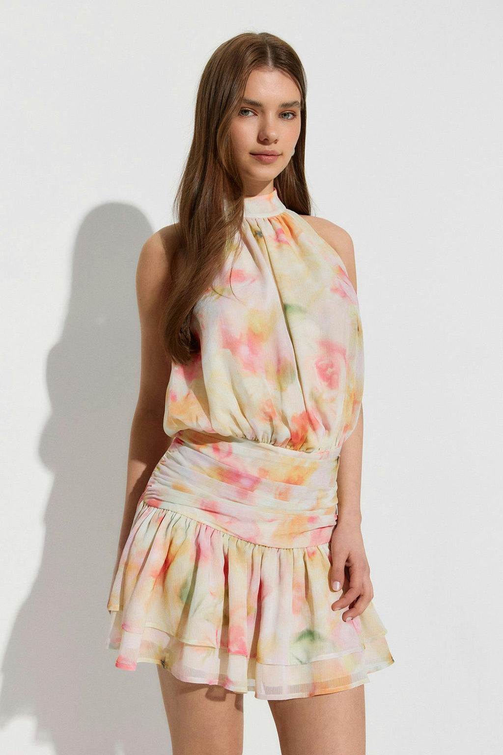 Halterneck mini dress