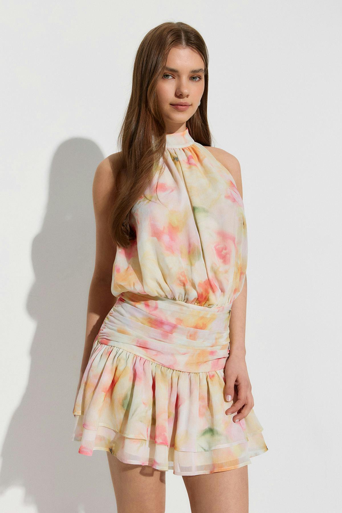 Halterneck mini dress