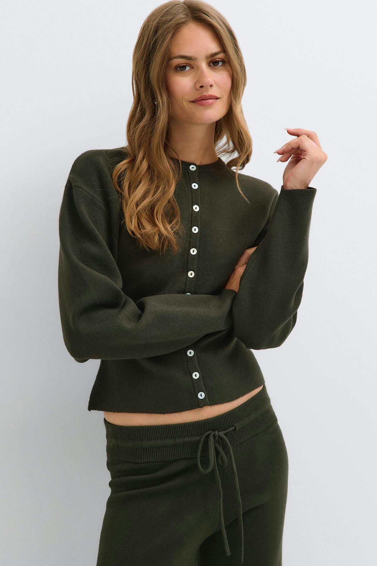 Knitted loungewear cardigan
