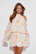 Boho chiffon mini dress