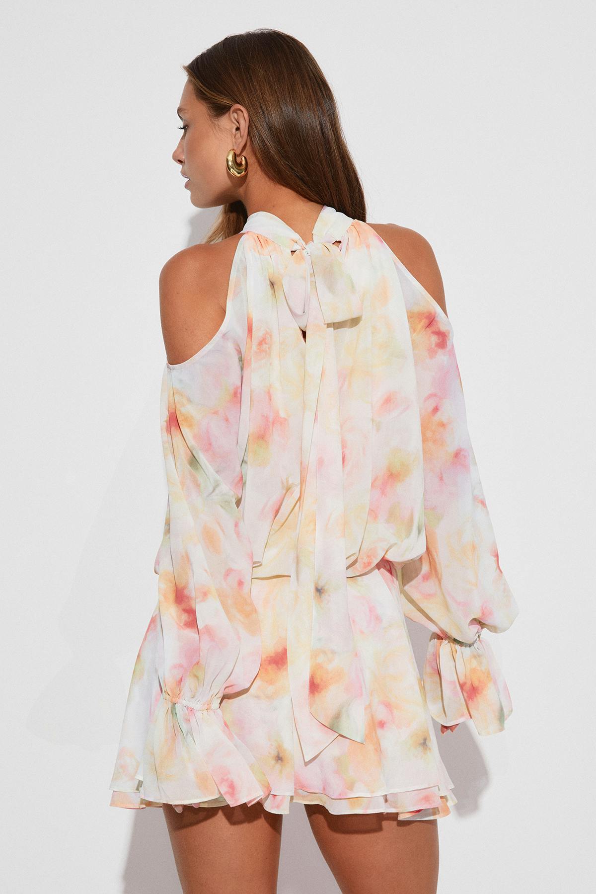 Boho chiffon mini dress