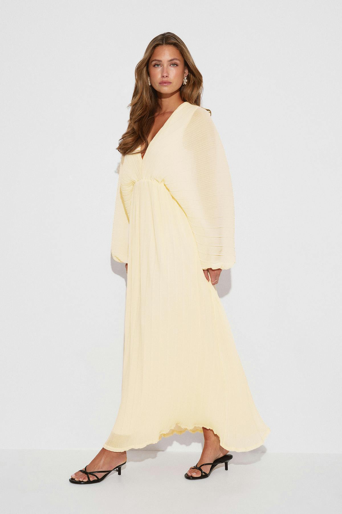Pleated maxi dress