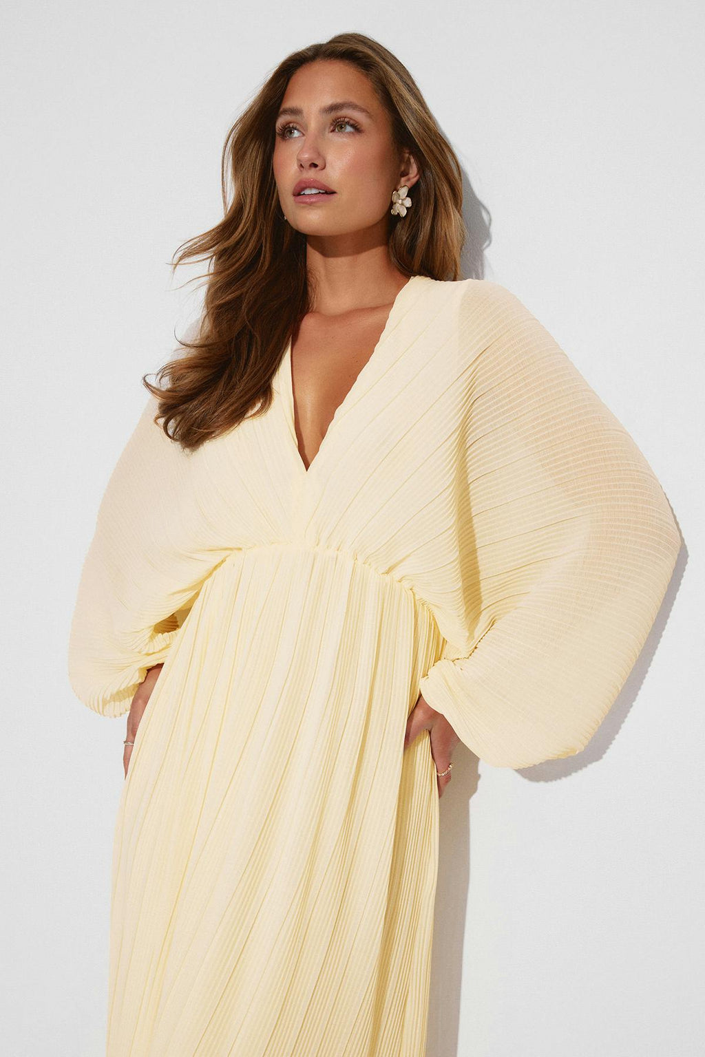 Pleated maxi dress