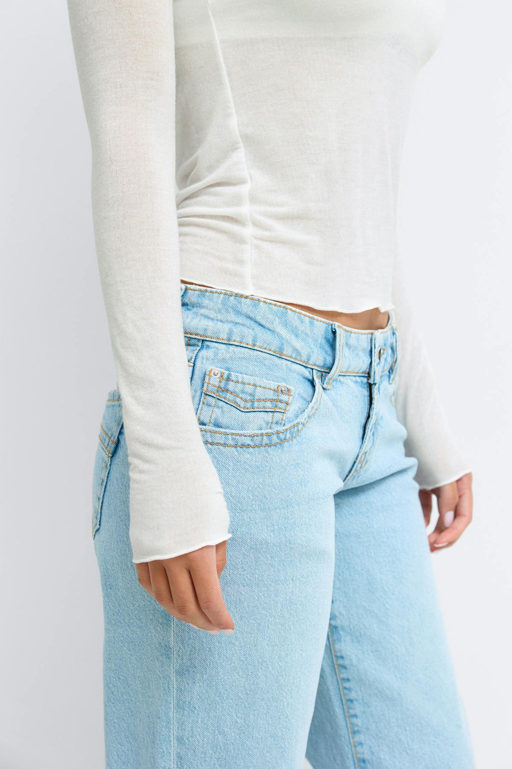 Sheer long sleeve top