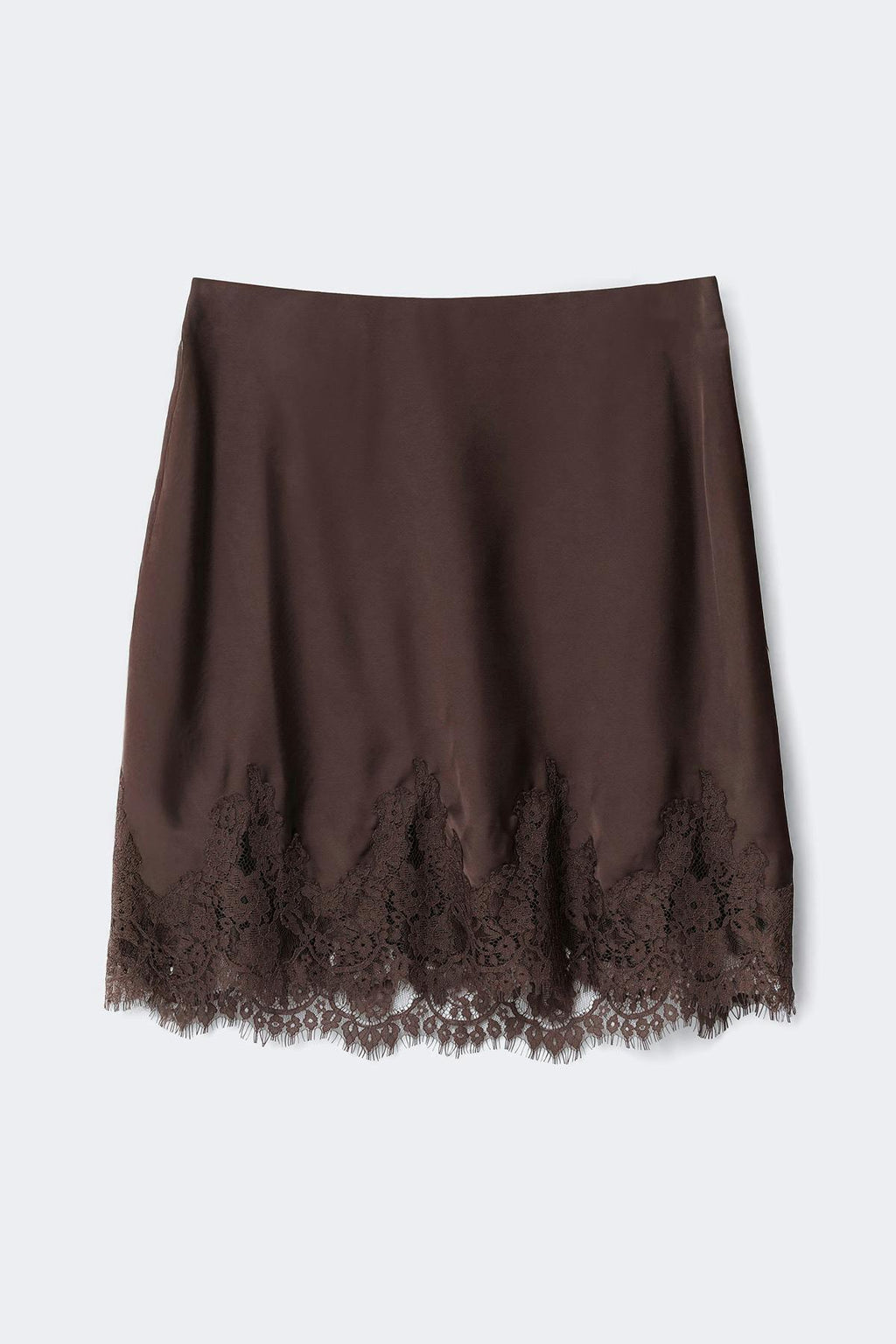Lace satin mini skirt