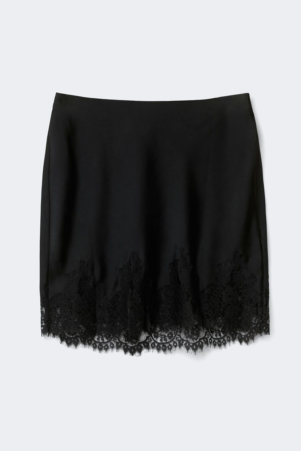 Lace satin mini skirt