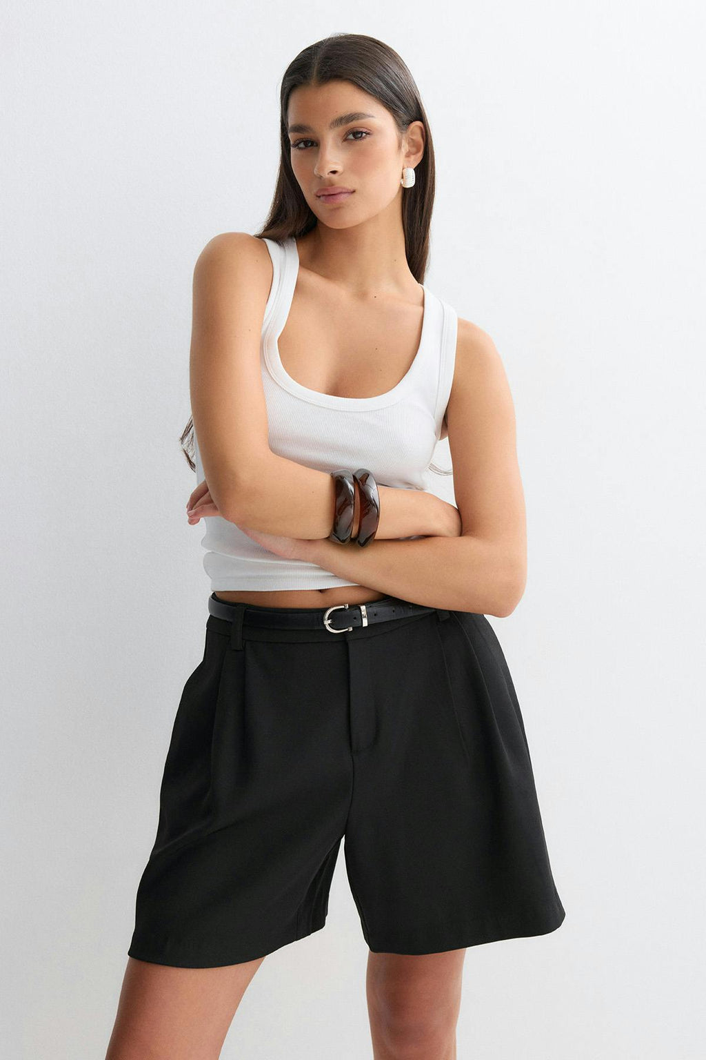 Pleated shorts