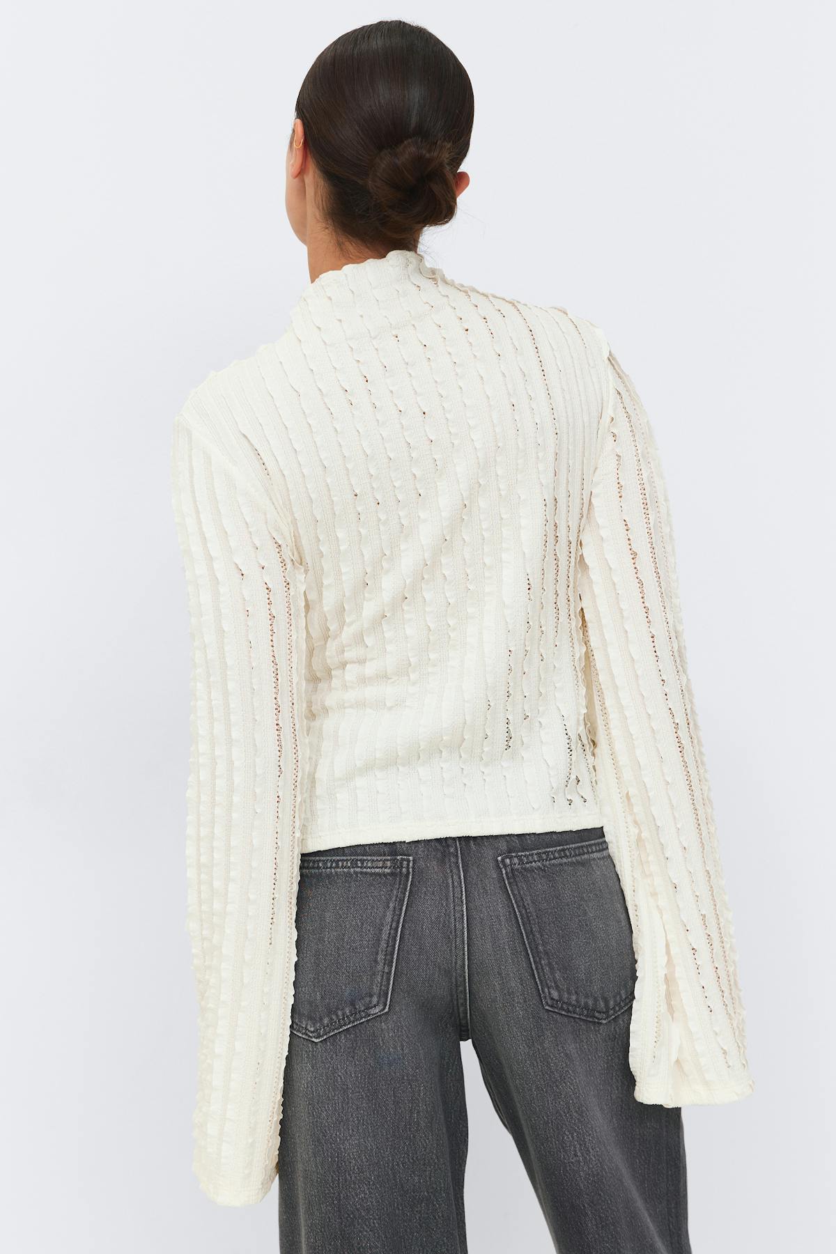 Textured tie detail top