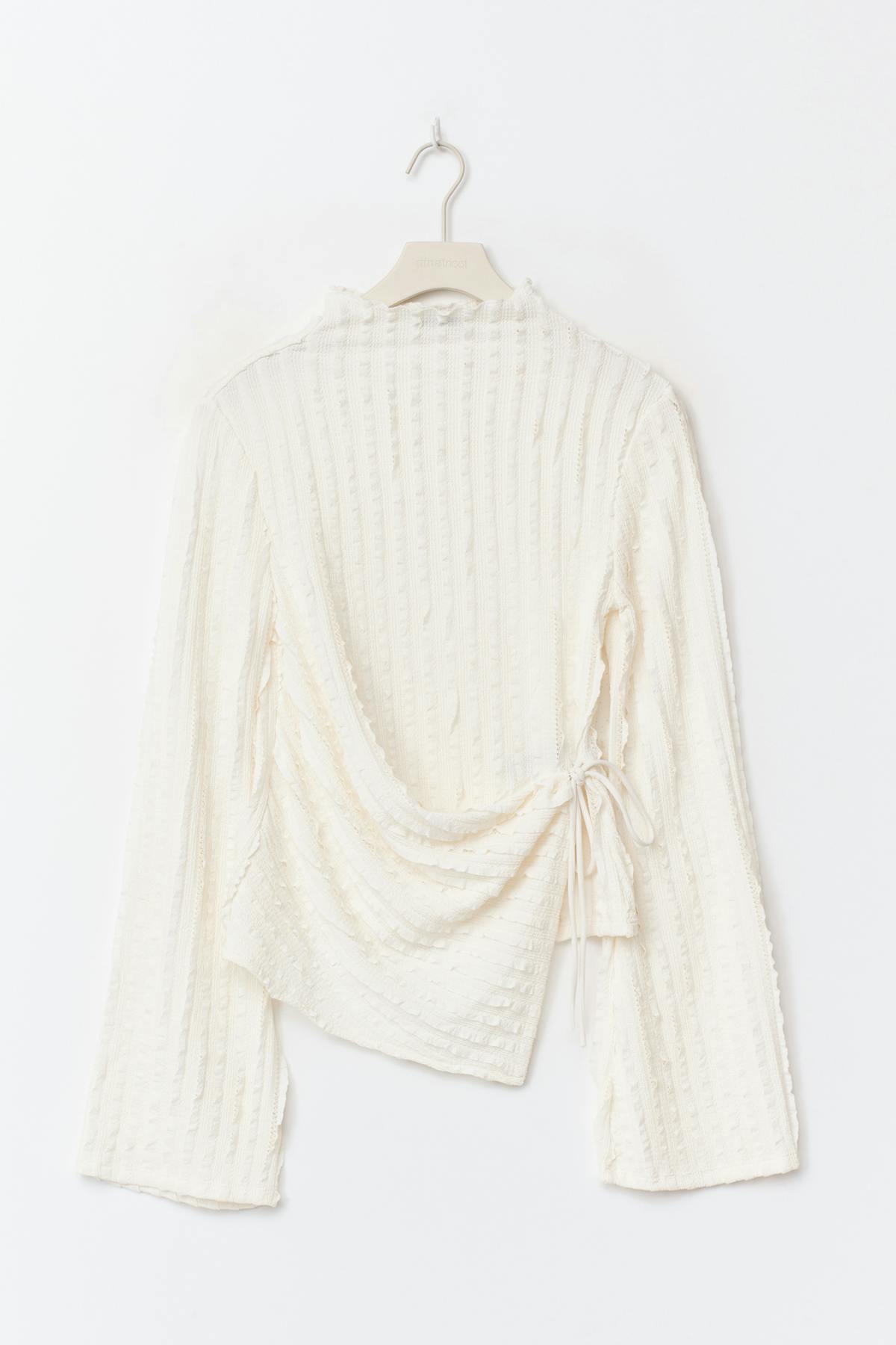 Textured tie detail top