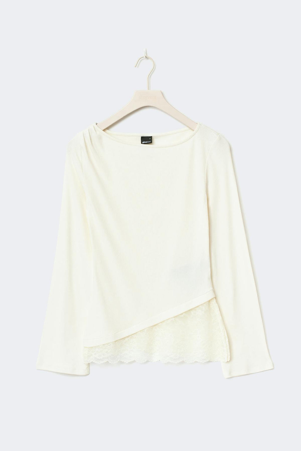 Lace detail boatneck top