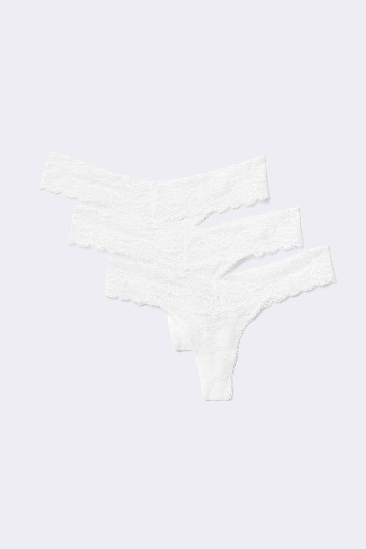 3-pack lace thong