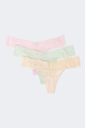 3-pack lace thong