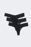 3-pack lace thong