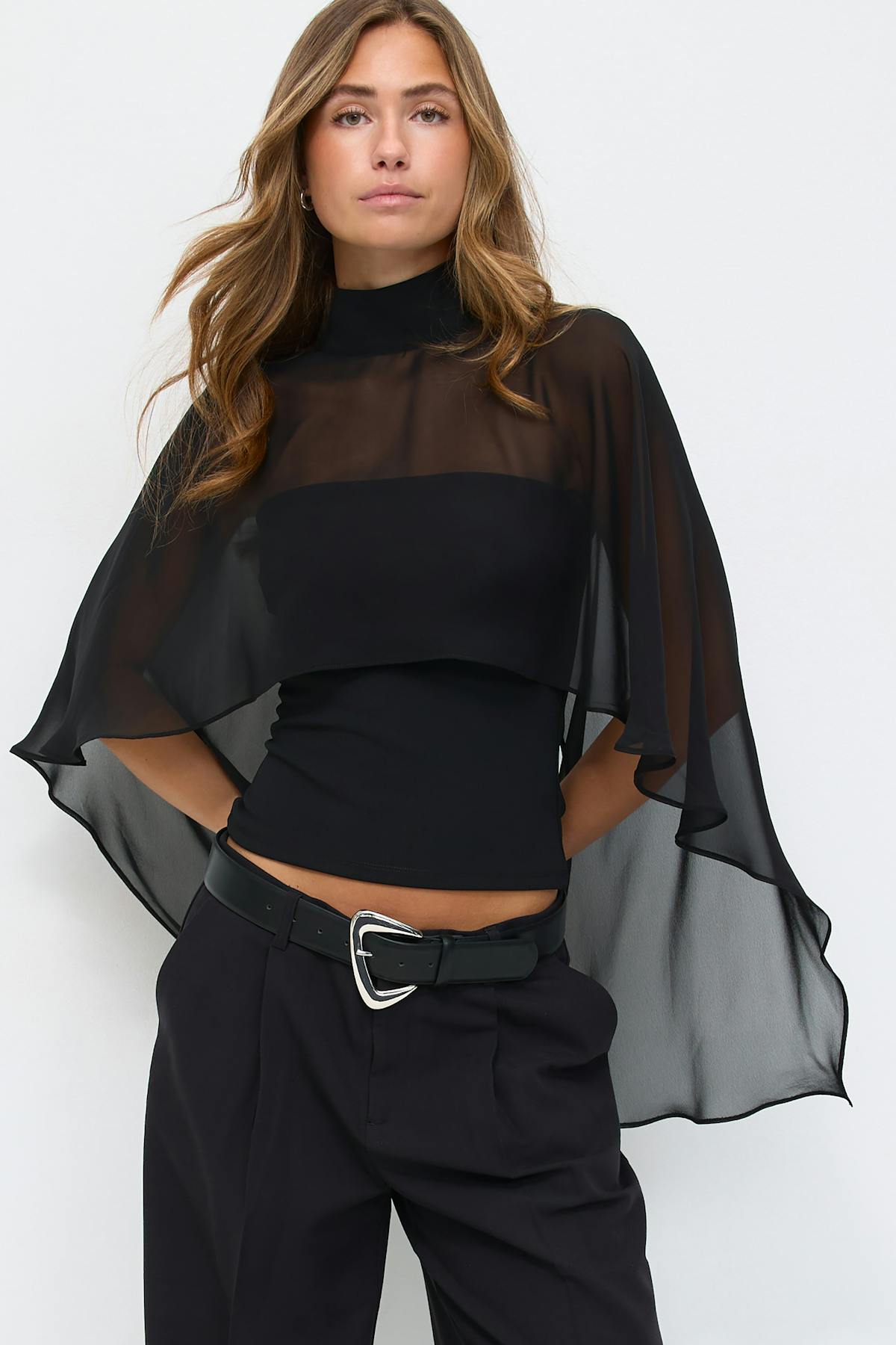 Chiffon cape top