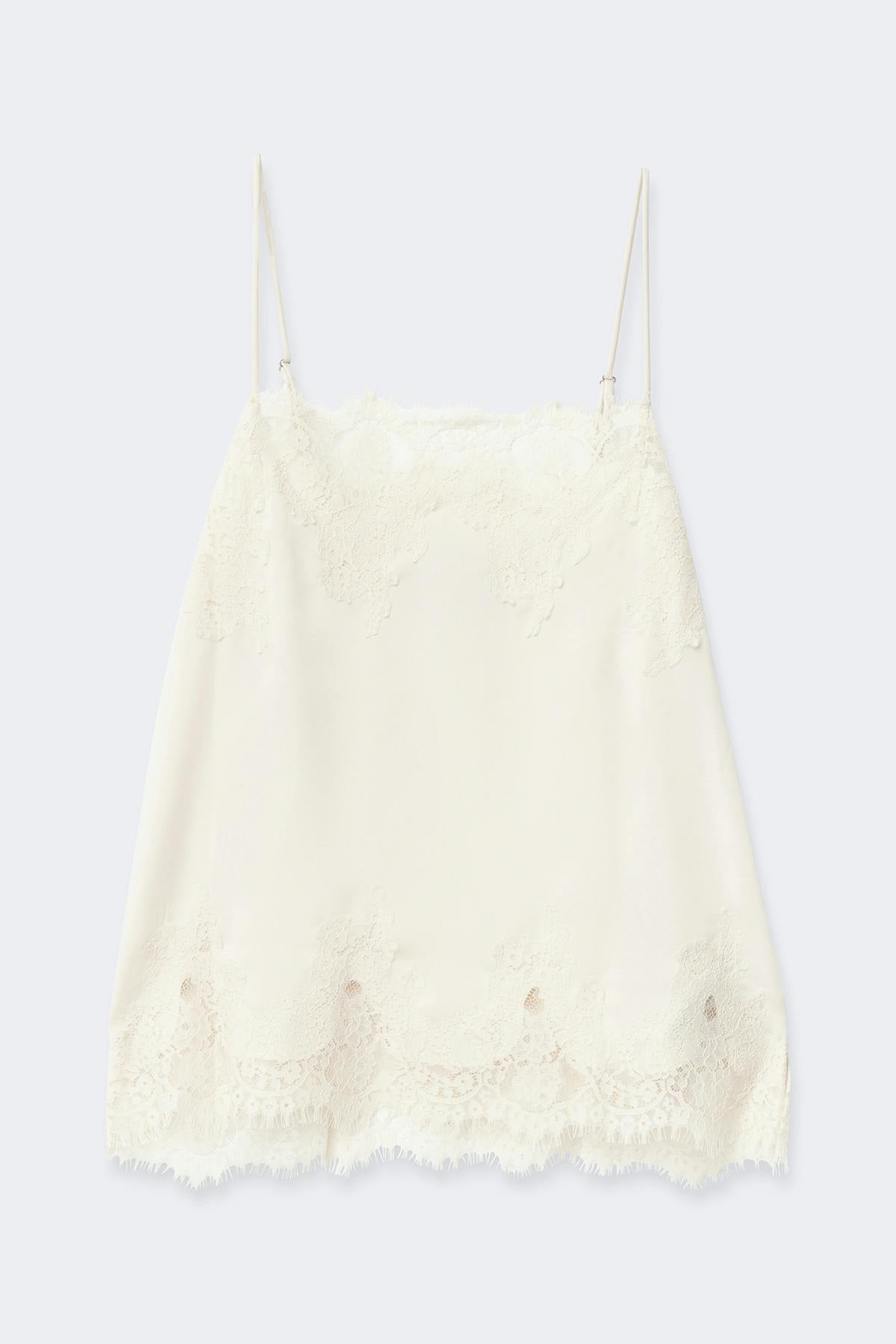 Lace satin singlet