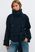 Wool blend short jacket