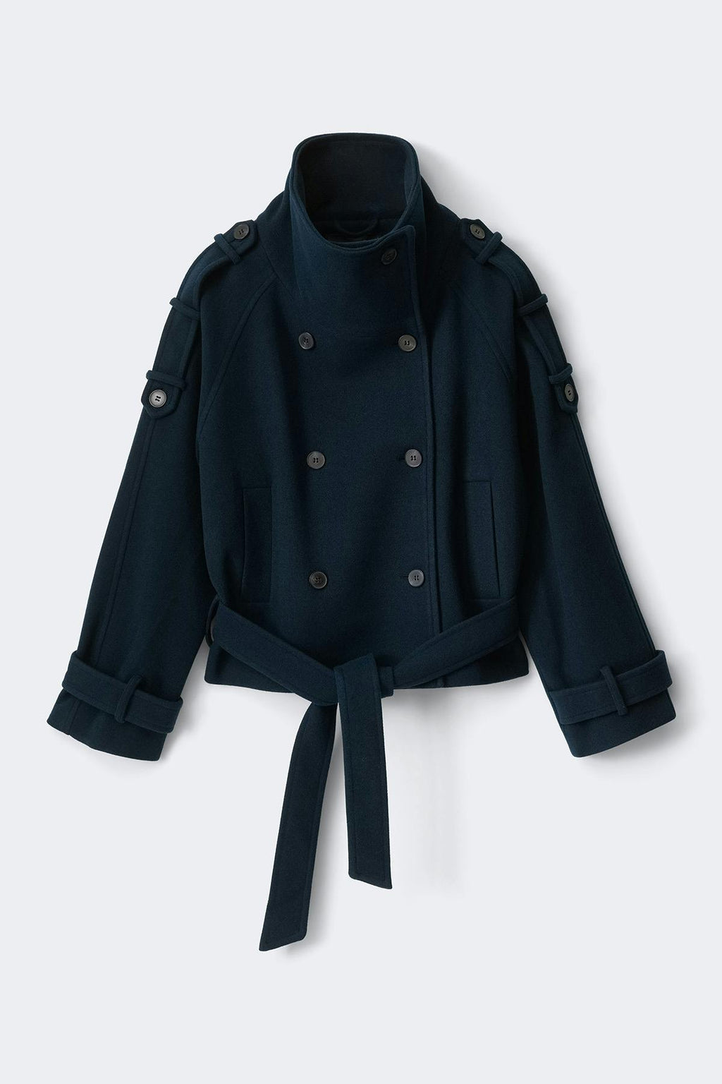 Wool blend short jacket