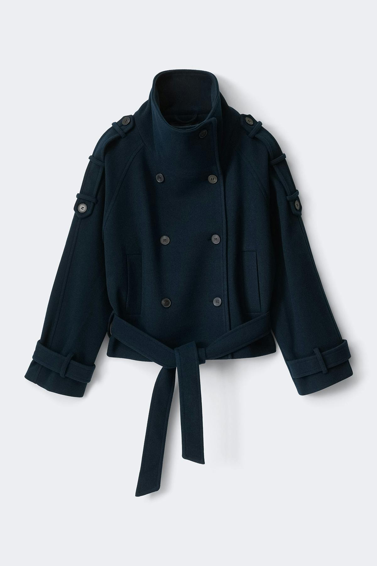 Wool blend short jacket