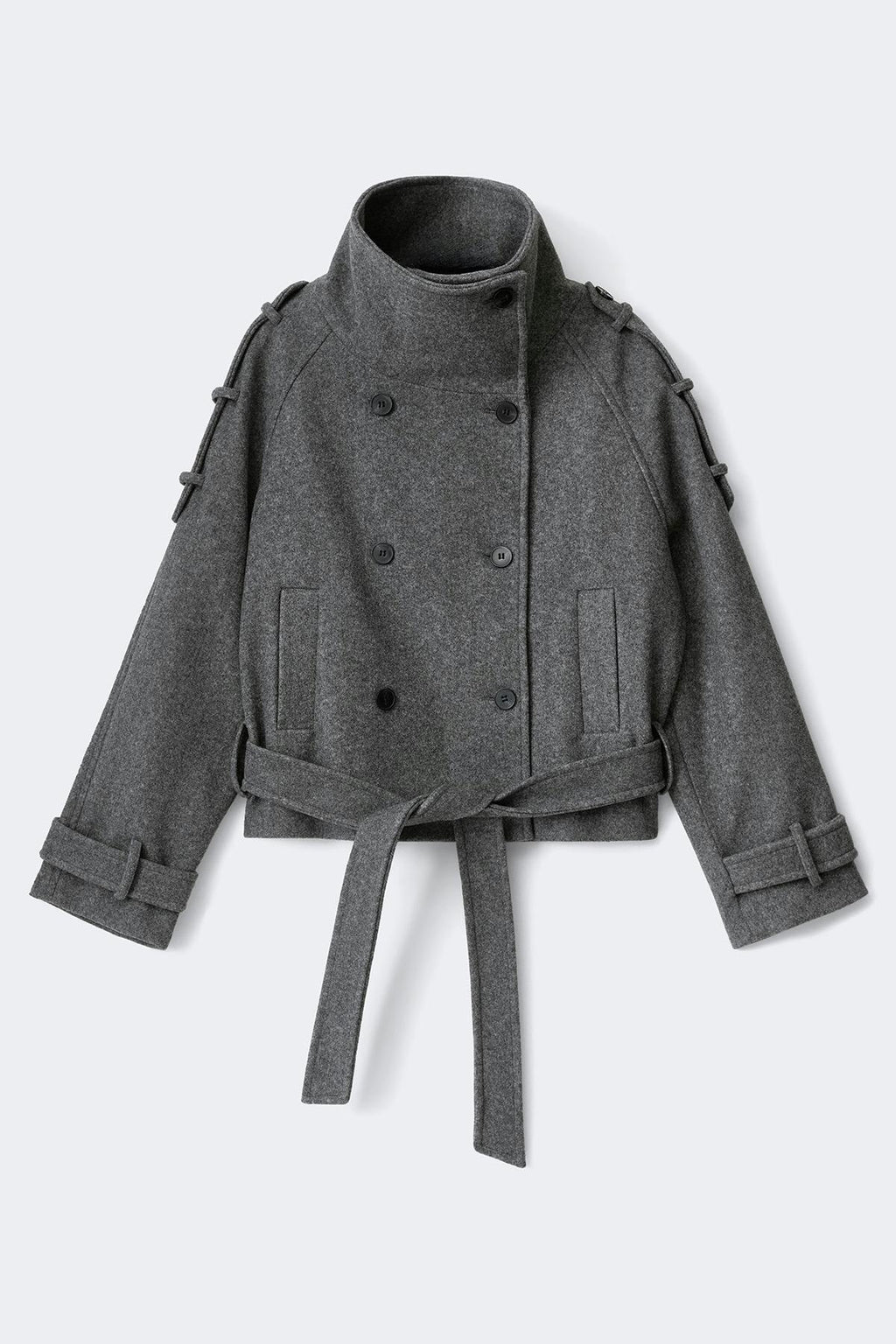 Wool blend short jacket