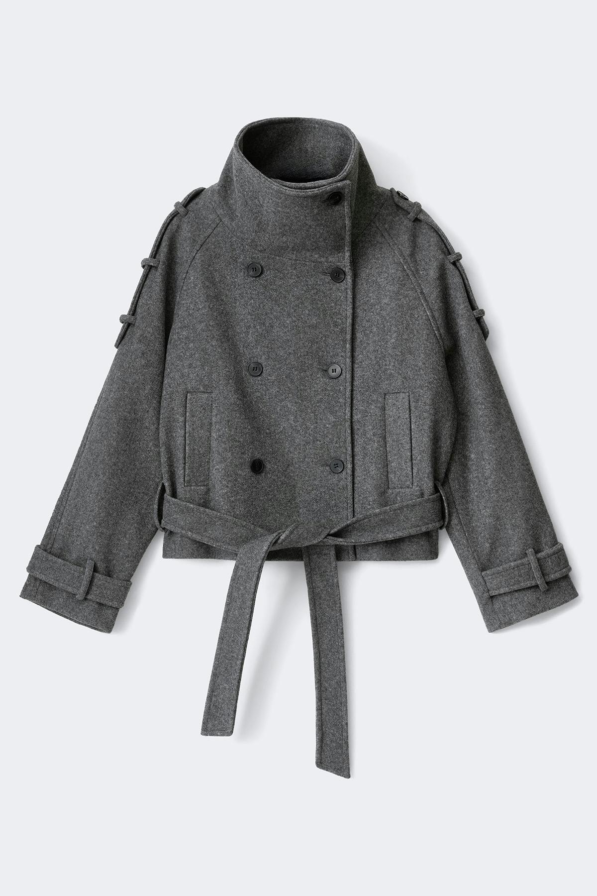 Wool blend short jacket