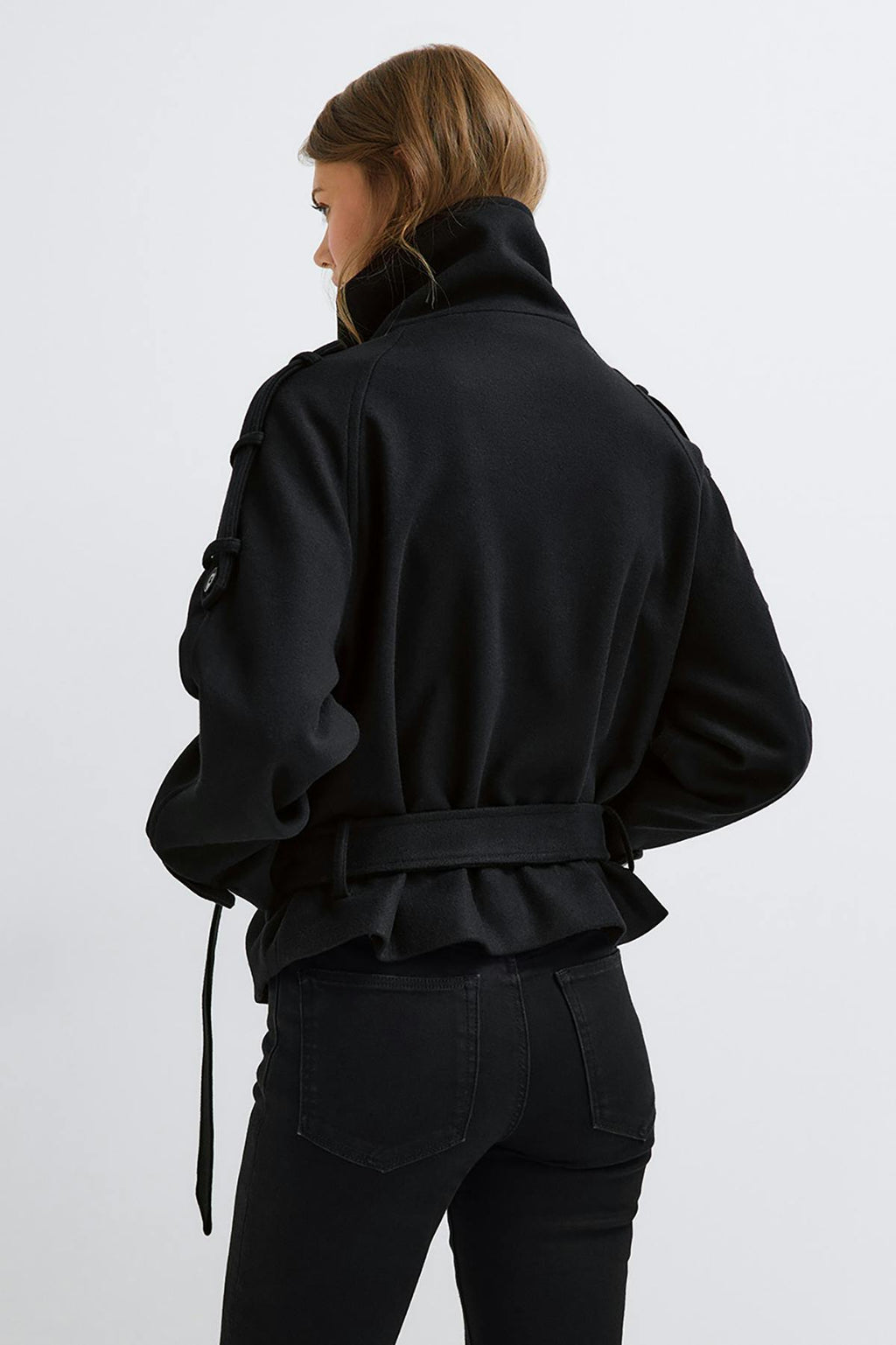 Wool blend short jacket