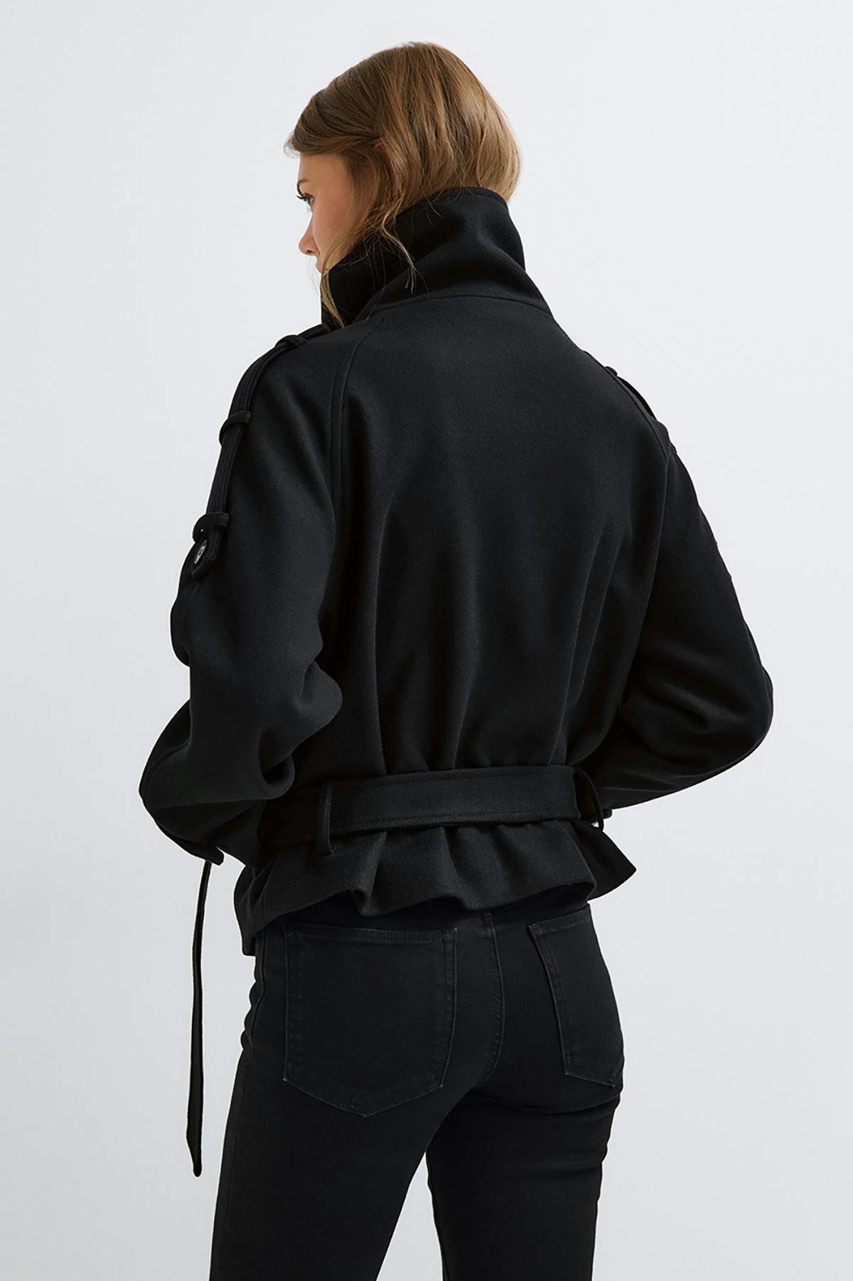 Wool blend short jacket