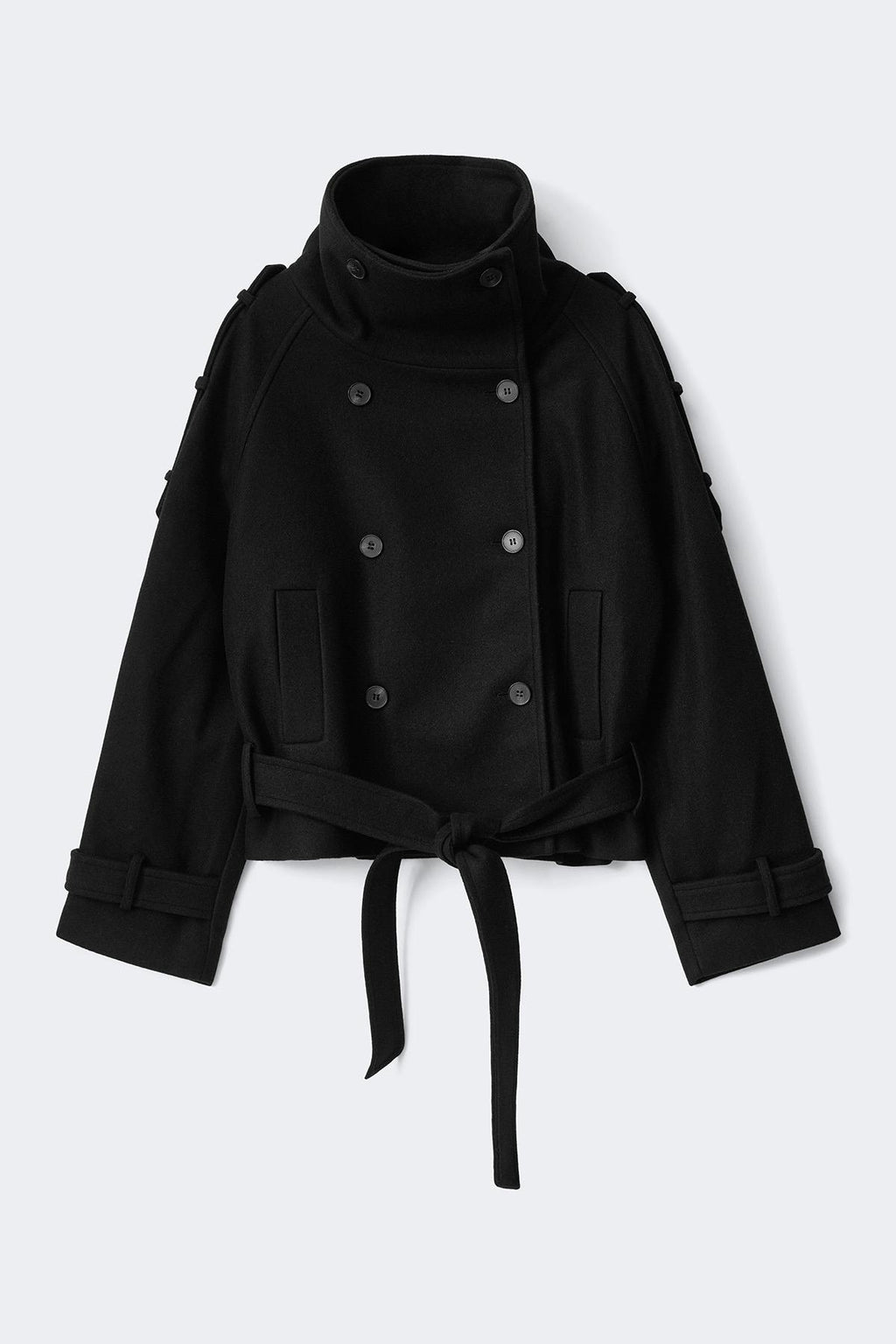 Wool blend short jacket