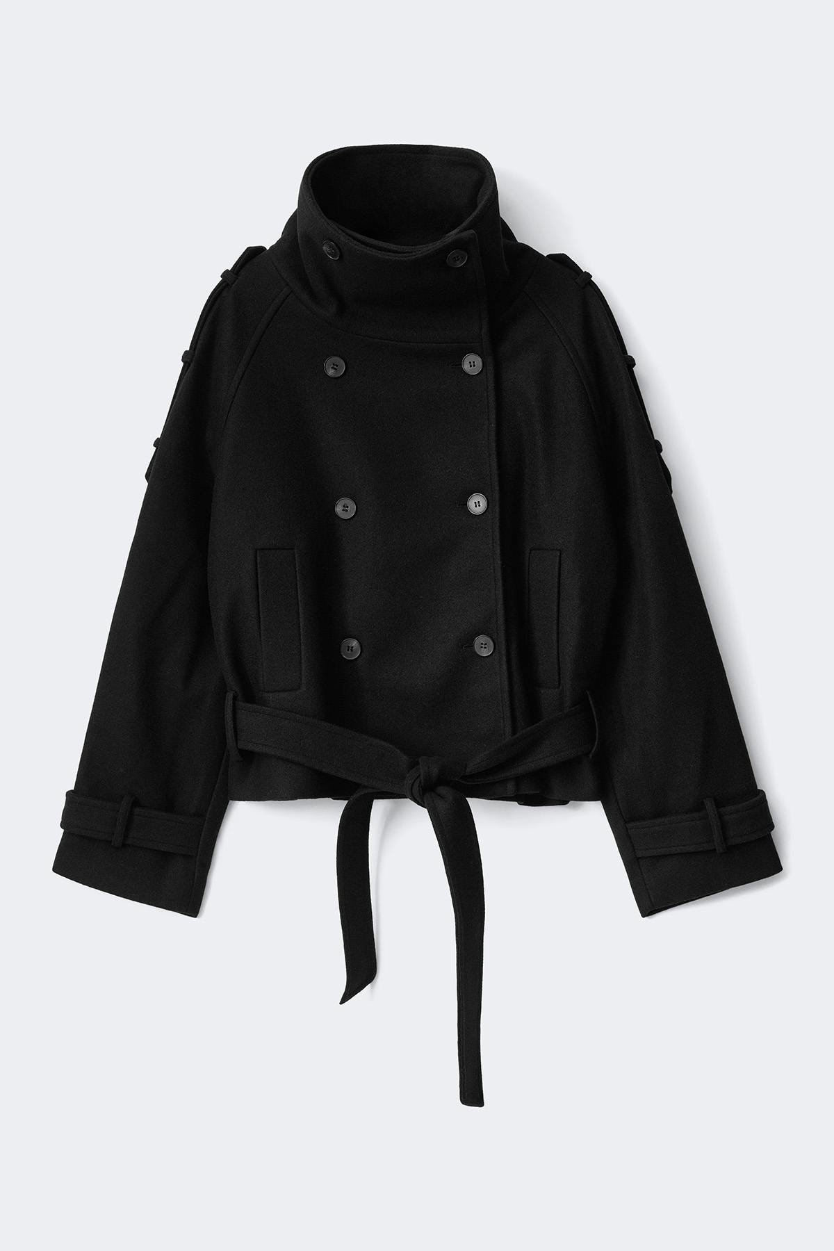 Wool blend short jacket