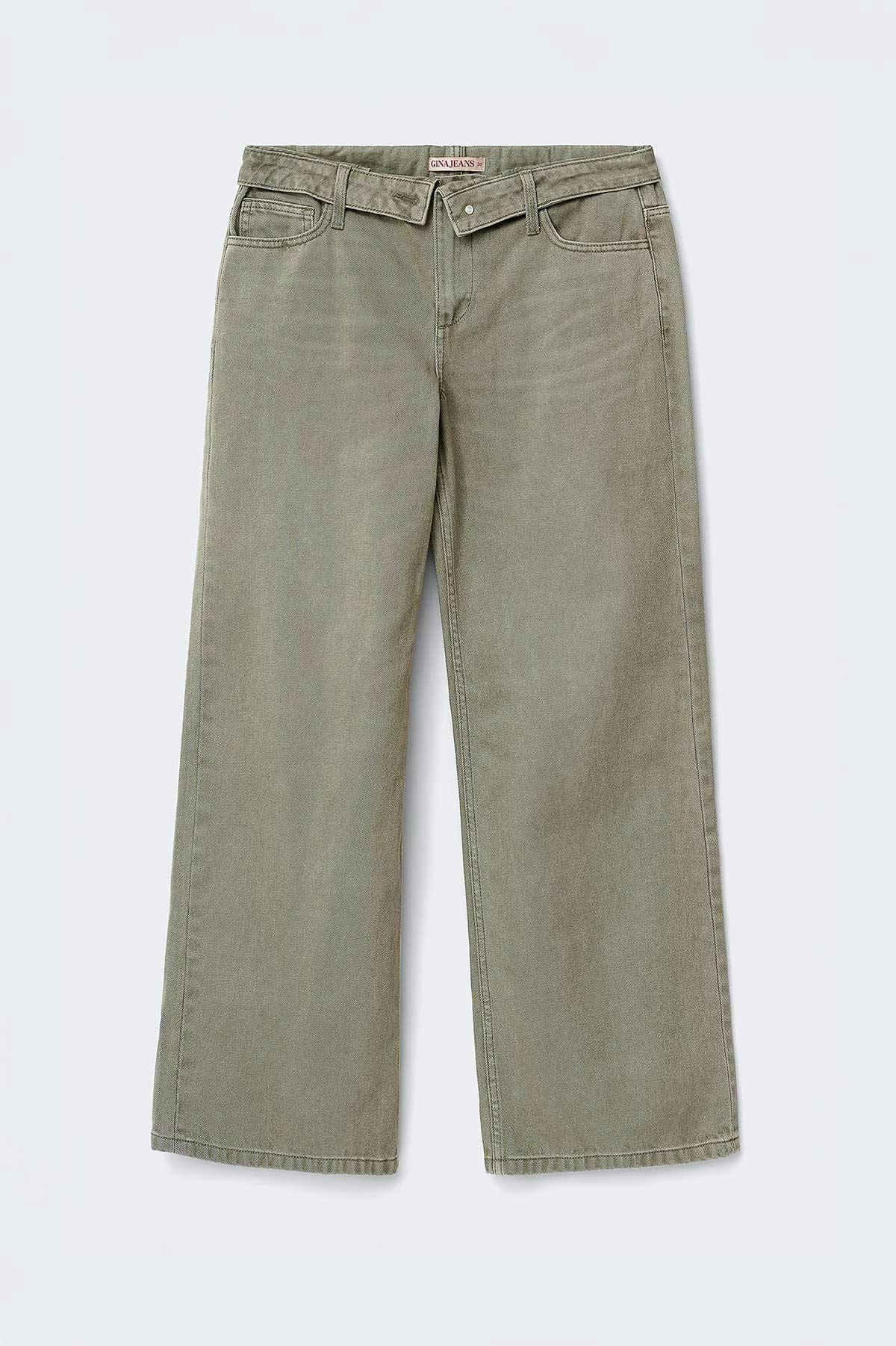 Waist flip wide jeans