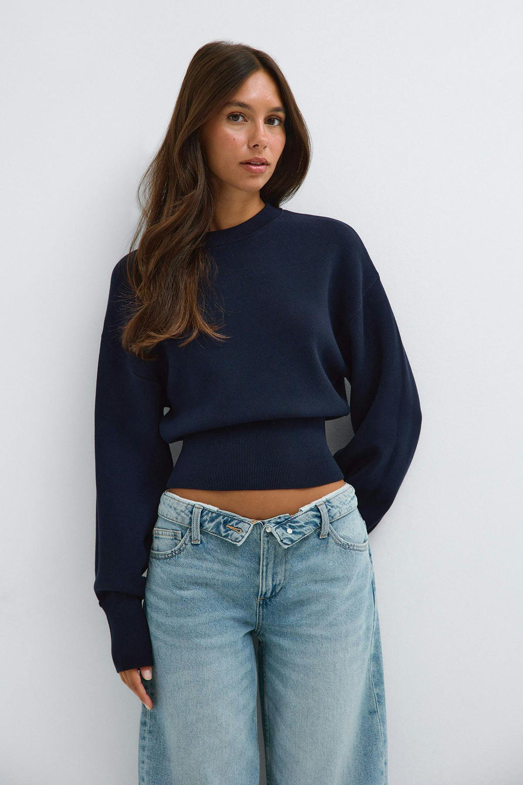 Knitted fitted sweater