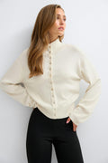 Turtleneck knitted cardigan