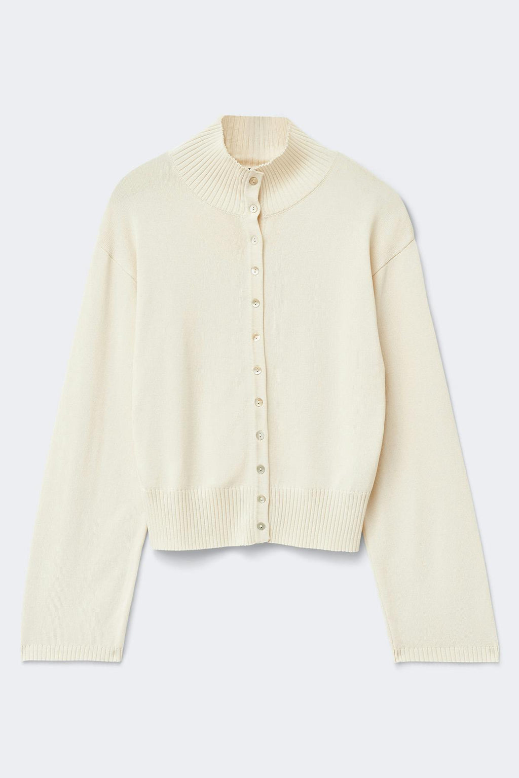 Turtleneck knitted cardigan